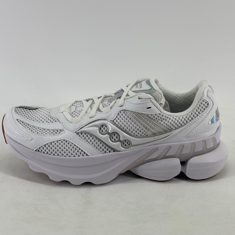 Saucony Grid NXT Sneakers Unisex 9 White Silver Iridescent S70797-4 Chunky Y2K